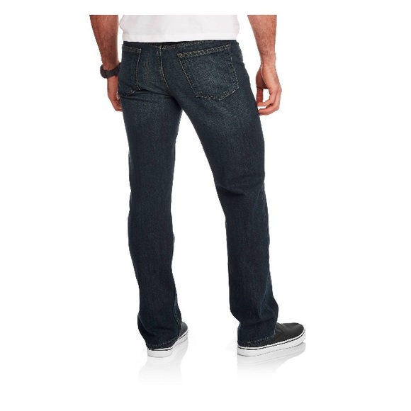Faded Glory Men's Blue Denim Straight Fit Jeans - Picture 2 of 2